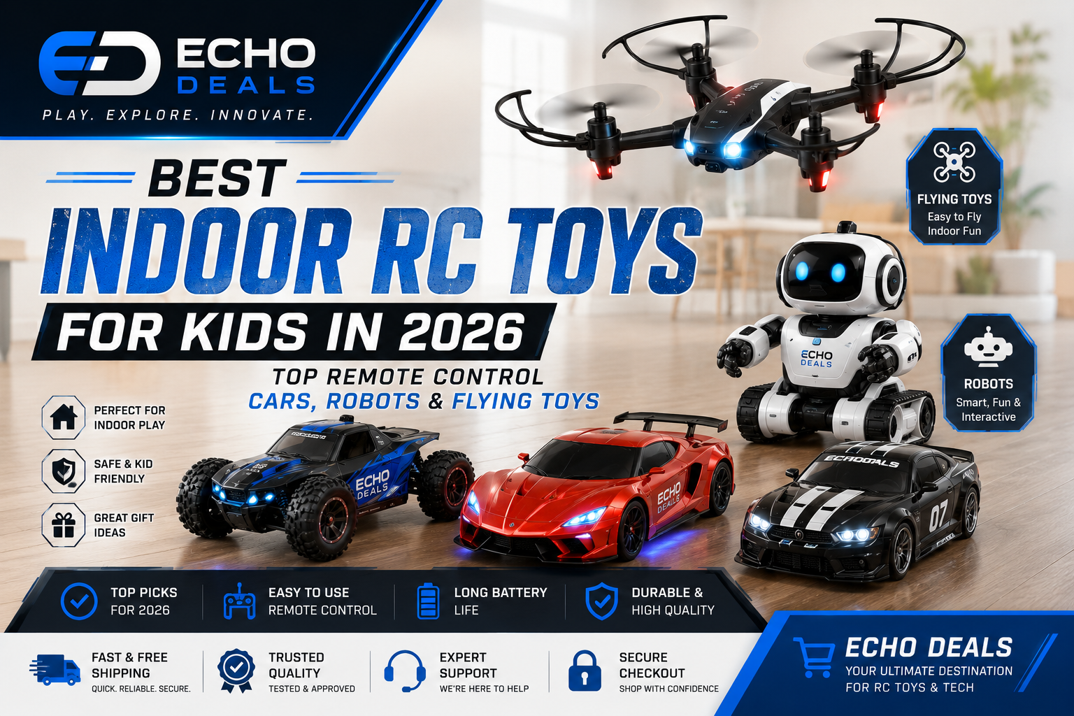 Best Indoor RC Toys for Kids in 2026 Top Remote Control Cars, Robots & Flying Toys