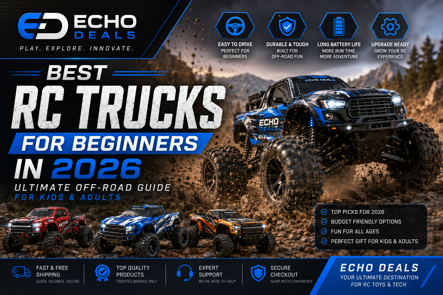 Best RC Trucks for Beginners in 2026 – Ultimate Off-Road Guide for Kids & Adults