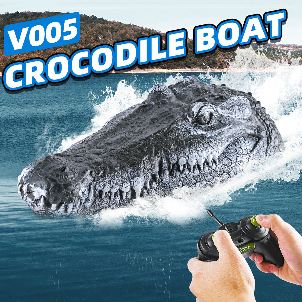 RC Crocodile Head Boat Realistic Remote Control Water Racing Toy for Kids with High-Speed Movement
