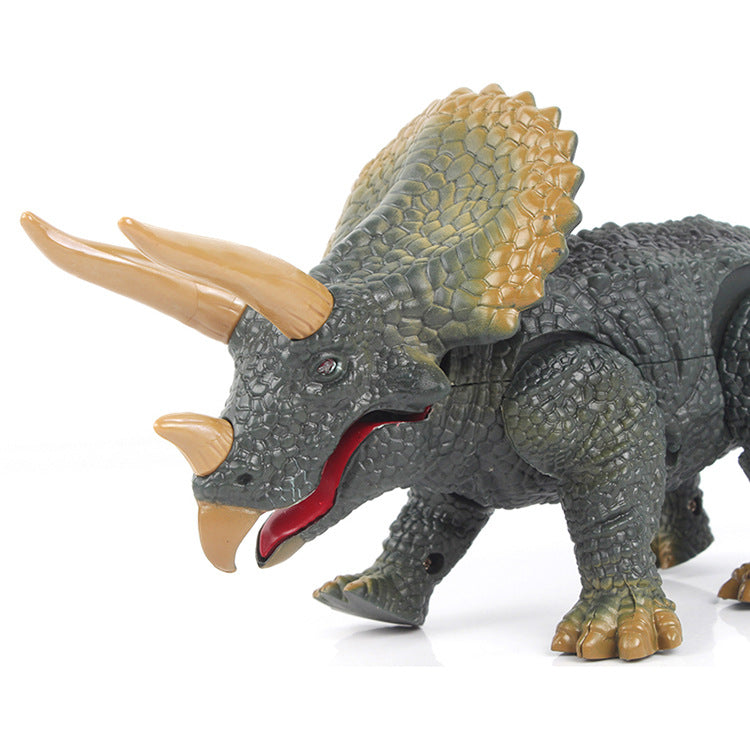 RC Triceratops Dinosaur Toy Remote Control Walking Dinosaur with Realistic Movement & Rechargeable Battery for Kids