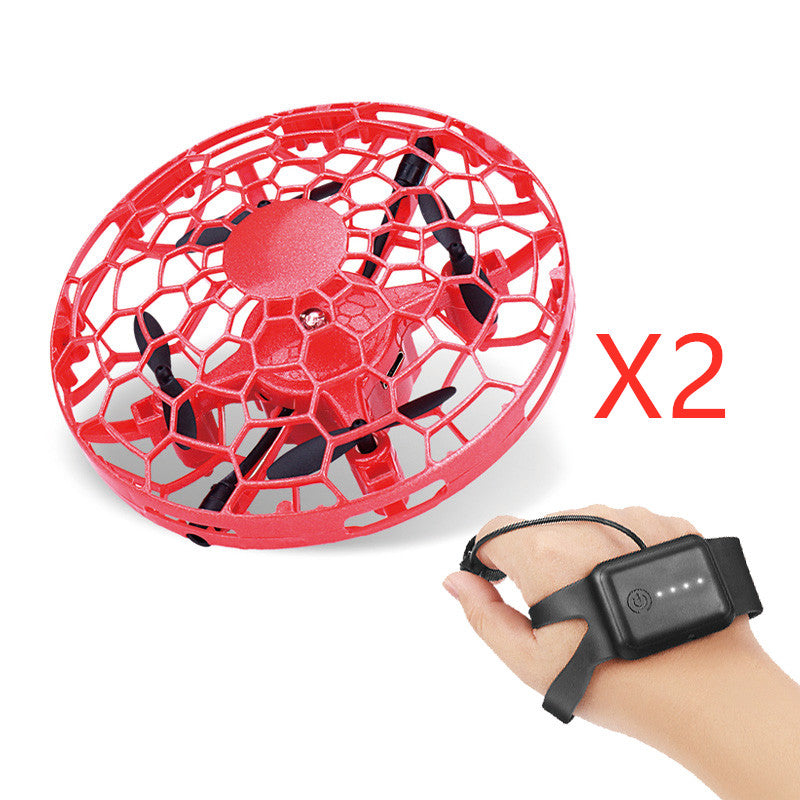 Mini UFO Flying Drone Infrared Induction RC Helicopter Toy with Hand Sensor Control & Auto Hover for Kids