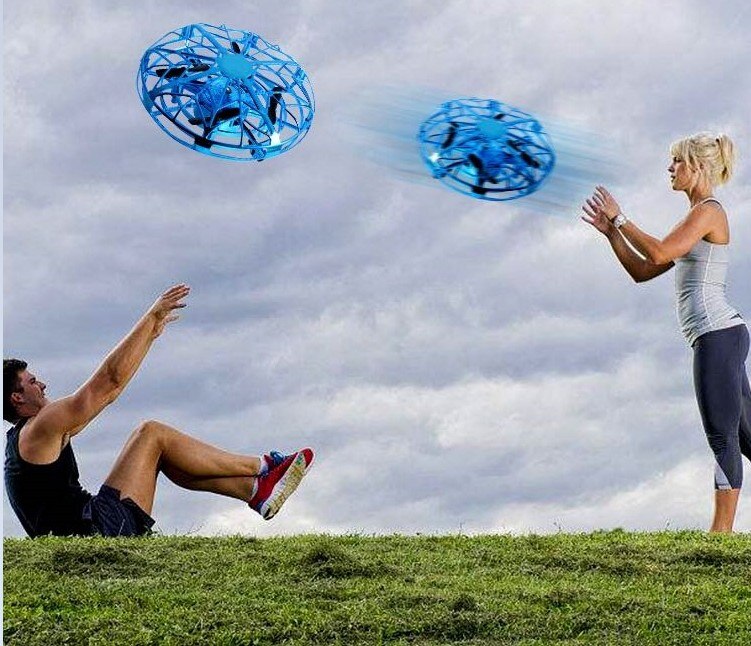 Mini UFO Flying Drone Infrared Induction RC Helicopter Toy with Hand Sensor Control & Auto Hover for Kids