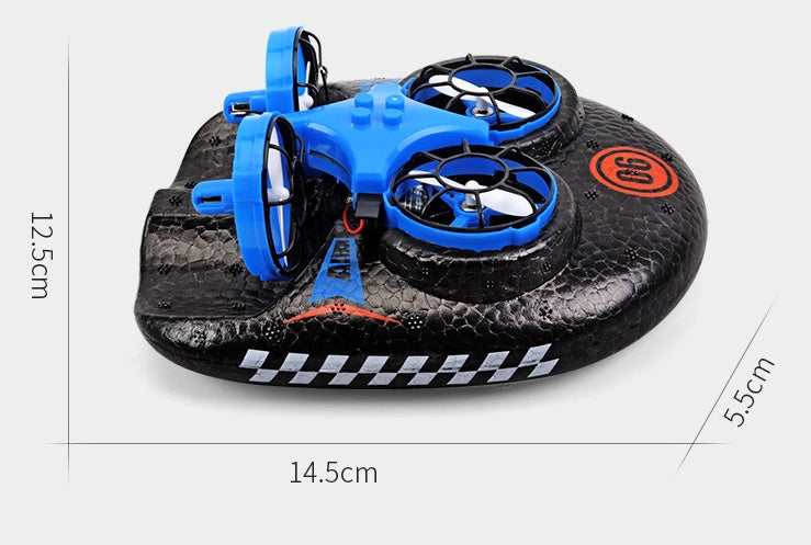 3-in-1 RC Hovercraft Drone Water, Land & Air Stunt Vehicle with 360° Flips, 6-Axis Gyro & Remote Control