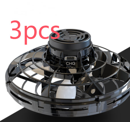 Mini LED UFO Flying Spinner Drone Fingertip Boomerang Gyro Toy with RGB Lights & Auto Return