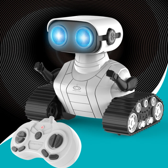 USB Rechargeable RC Robot Toy Interactive Walking Robot with Remote Control, Lights & Sound for Kids