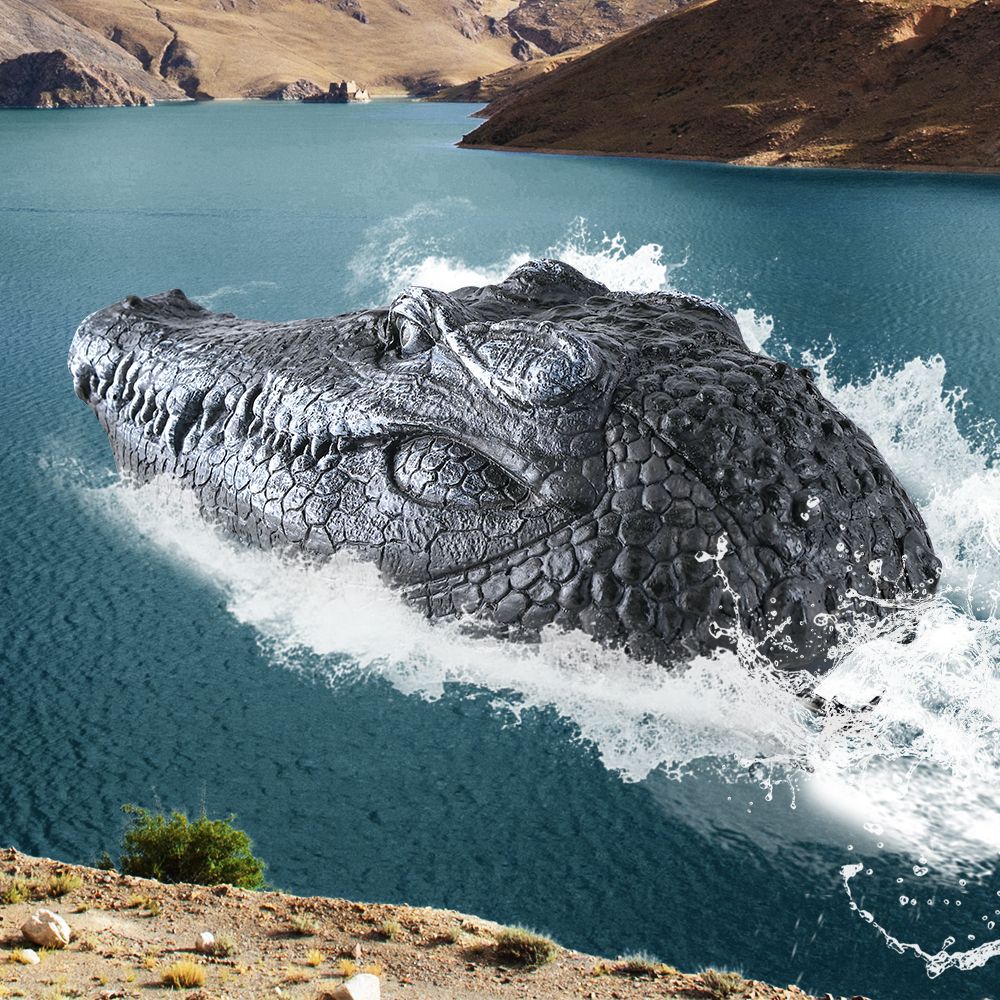 RC Crocodile Head Boat Realistic Remote Control Water Racing Toy for Kids with High-Speed Movement