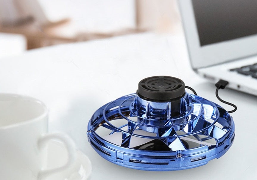 Mini LED UFO Flying Spinner Drone Fingertip Boomerang Gyro Toy with RGB Lights & Auto Return