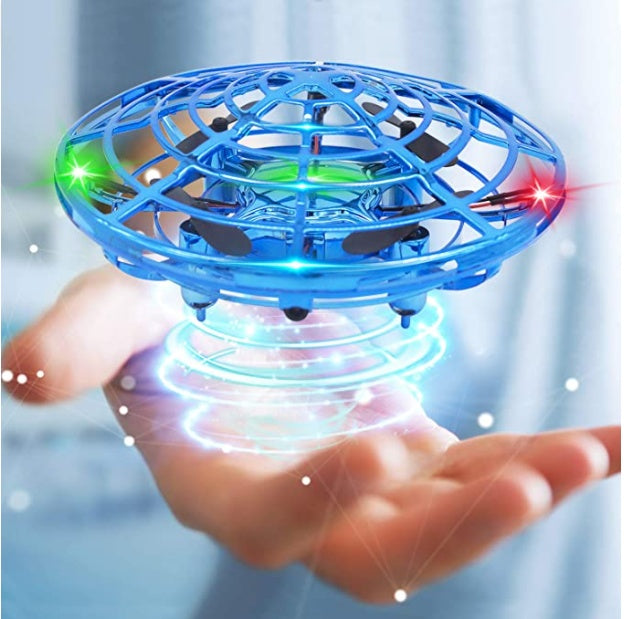 Mini UFO Flying Drone Infrared Induction RC Helicopter Toy with Hand Sensor Control & Auto Hover for Kids