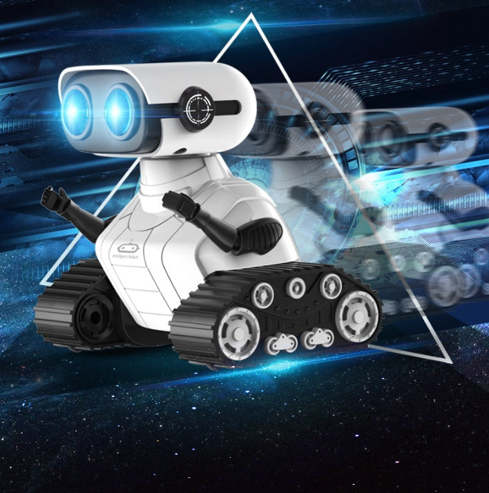 USB Rechargeable RC Robot Toy Interactive Walking Robot with Remote Control, Lights & Sound for Kids