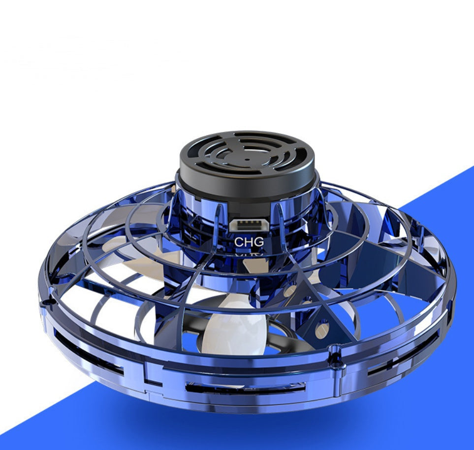 Mini LED UFO Flying Spinner Drone Fingertip Boomerang Gyro Toy with RGB Lights & Auto Return