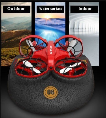 3-in-1 RC Hovercraft Drone Water, Land & Air Stunt Vehicle with 360° Flips, 6-Axis Gyro & Remote Control