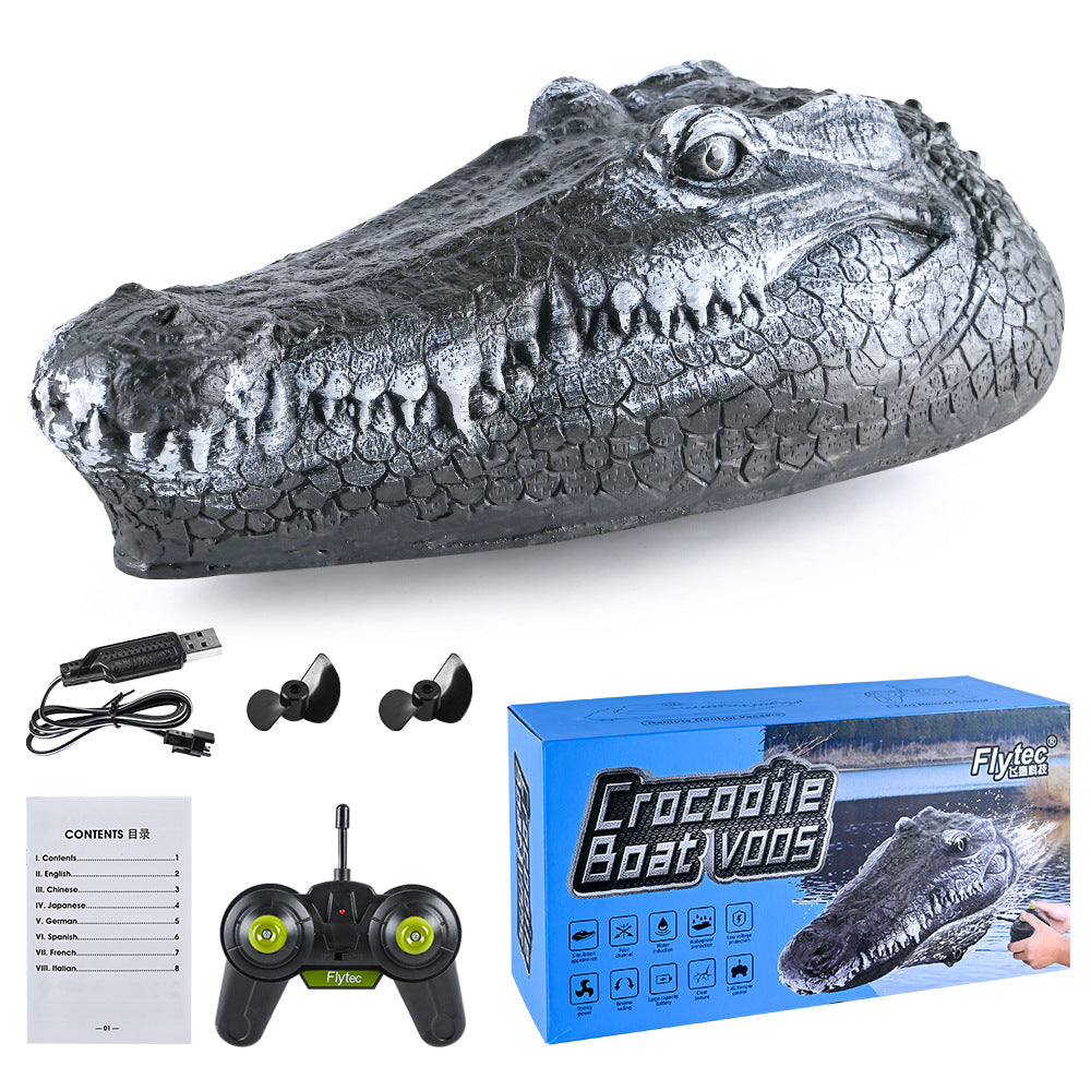 RC Crocodile Head Boat Realistic Remote Control Water Racing Toy for Kids with High-Speed Movement
